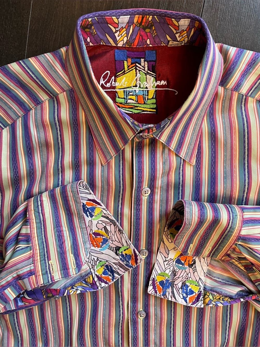 Robert Graham - all cotton striped dress shirt Size XL